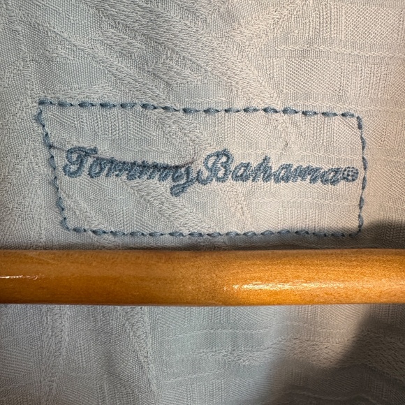 Tommy Bahama Mens 100% Silk Tropical Hawaiian Jacquard Shirt Blue‎ Size XLT Dad - Picture 3 of 16